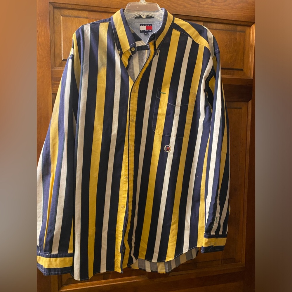 Tommy Hilfiger long sleeve button down size XL Vintage striped style